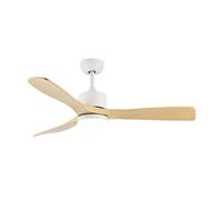 ABRILA - Ventilador DC AZABACHE | de Techo con tres Aspas en Color Blanco con Luz | con 6 Velocidades Ajustables | 3 Temperaturas de Luz Seleccionables | Mando a Distancia Incluido