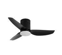 ABRILA - Ventilador DC BORAX | con tres Aspas en Color Negro con Luz | con 6 Velocidades Ajustables | 3 Temperaturas de Luz Seleccionables | Mando a Distancia Incluido