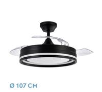 Abrila Cerrato Negro - Ventilador De Techo Aspas Retráctiles 72 W F