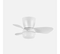 ABRILA - Ventilador DC Enoc 15W Blanco | 3 Aspas | LED Integrado | 3 Temperaturas de Luz | Control Remoto | Temporizador | 24x58x58 cm