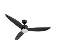 ABRILA - Ventilador DC GENIL | Color Negro con tres Aspas | con 6 Velocidades Ajustables | con 3 Temperaturas de Luz con Memoria de Color | Mando a Distancia Incluido