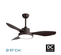 Fabrilamp Ventilador DC Hayate Marrón tres aspas 6 V