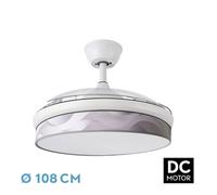 Abrila ventilador dc moda blanco gris control remoto cct regulable