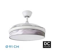 Abrila - ventilador dc moda - color blanco con tres aspas desplegables