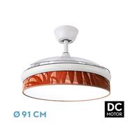 Abrila - ventilador dc moda - color blanco con tres aspas desplegables