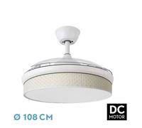 Abrila - ventilador dc moda - color blanco con tres aspas desplegables