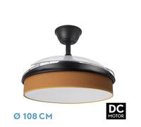 Abrila - ventilador dc moda - color negro con tres aspas desplegables