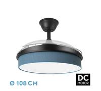 Abrila - ventilador dc moda - color negro con tres aspas desplegables