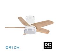 Abrila Neutron Blanco/Haya - Ventilador De Techo Aspas Normales 24 W E