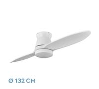 Abrila - ventilador dc nordic - color blanco con dos aspas de madera -