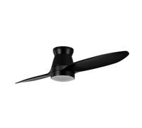 ABRILA - Ventilador DC NORDIC | Color Negro con dos Aspas de Madera | con 6 Velocidades Ajustables | con 3 Temperaturas de Luz | Mando a Distancia Incluido