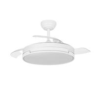 ABRILA Ventilador de techo Papiro DC Blanco, luz LED, motor DC, 6 velocidades, mando y temporizador