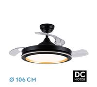 Abrila - ventilador dc picolo - de techo con tres aspas en color negro