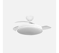 ABRILA - Ventilador DC Relámpago 60W | 3 Aspas Desplegables | LED Integrado | Control Remoto | Regulable en Intensidad | Temporizador | 36x48/107 cm