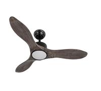 ABRILA - Ventilador DC SEGRE | Color Negro con tres Aspas en Color Roble | con 6 Velocidades Ajustables | con 3 Temperaturas de Luz | Mando a Distancia Incluido