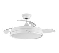 Fabrilamp Ventilador de techo Abrila Tempano DC Aspas retráctiles 59W Blanco con mando a distancia