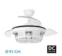 Abrila-ventilador dc tornado blanco - 3xe27 - 91d - 3 aspas retráctil