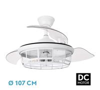 Abrila- ventilador dc tornado blanco- 5x e27 - 3 aspas desplegables -