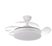 ABRILA-Ventilador DC Tridente Mini 59W Blanco| 4 Aspas Desplegables | Control Remoto | Temporizador