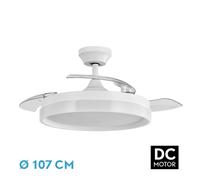 Abrila - ventilador dc zenit - color blanco con tres aspas desplegable
