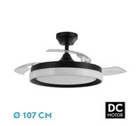 Abrila - ventilador dc zenit - color negro con tres aspas desplegables