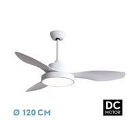 Abrila - ventilador de techo con luz led 40w modelo hayate blanco, 3 t