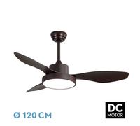 Abrila - ventilador de techo con luz led 40w modelo hayate marrón, 3