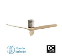 Abrila Aguilón Níquel / Haya - Ventilador De Techo Aspas Normales Sin Luz 220-240 V