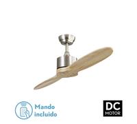 Abrila - ventilador de techo motor dc modelo leste níquel, 2 aspas ha