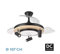 Abrila ventilador de techo ventilador dc gladiator 37+15w negro/madera
