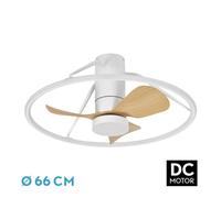 Fabrilamp Ventilador de techo Oporto 46W 3 aspas 66 cm 4600 lm Blanco/Haya