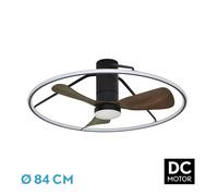 Fabrilamp Ventilador de techo Abrila Oporto 56W 3 aspas 84 cm Negro-Marrón