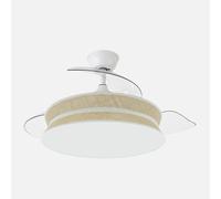 Abrila - ventilador decor 72w blanco/natural - ventilador dc con 3 asp