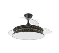 Ventilador de techo Fabrilamp decor 72w negro y plata - Nuevo