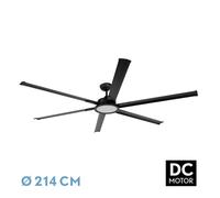 Abrila ventilador extragrande dc almanzor negro led cct regulable tem