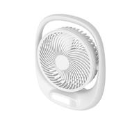 ABRILA- Ventilador Inalámbrico Sobremesa Águila Blanco | 5W | 3 Velocidades | Recargable con Luz LED | Orientable 180º