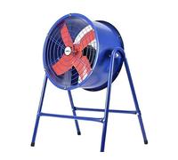 ABRILA- Ventilador Industrial Torrente 550W | 4 Aspas Aerodinámicas | Azul/Rojo | Soporte Estable