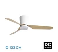 Abrila- ventilador kochi 18w dc - blanco con aspas haya - 3 temperatur