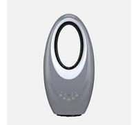 ABRILA - Ventilador Sin Aspas Canales Gris 50W | 3 Velocidades | Oscilante | 4 Colores LED | Control Táctil | Control Remoto y Temporizador | 57,5x29x17 cm