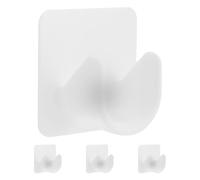 Abs Soportes Adhesivos para Barra de Cortina, de Color Blanco 4 Piezas | Apto para Varillas de 2cm, Instalación Rápida sin Taladro, Protección de Superficies, para Baño y Armario