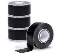 ABSINA cinta protectora aislante adhesiva autosellante 4x 25 mm x 3 m - cinta de silicona negra para agua y fugas - sellador de tuberias, cinta de silicona, cinta de reparación impermeable