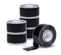 ABSINA cinta protectora aislante adhesiva autosellante 6x 25 mm x 3 m - cinta de silicona negra para agua y fugas - sellador de tuberias, cinta de silicona, cinta de reparación impermeable