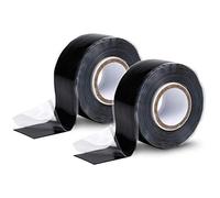 ABSINA greate cinta protectora aislante adhesiva autosellante 25 mm x 3 m | Paquete de 2 - cinta silicona negra para agua y fugas - sellador tuberias, reparación impermeable