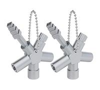 ABSINA Llave universal de 4 perfiles - 2x llave triangular y llave cuadrada - Para construcción - Llave universal para armarios sistemas de cierre y contadores
