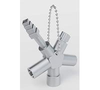 ABSINA Llave universal de 4 perfiles - llave triangular y llave cuadrada - Para construcción - Llave universal para armarios sistemas de cierre y contadores