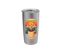 Abstract Art Montaña Café Taza Cafeína Espresso Barista Vaso térmico de acero inoxidable de doble pared