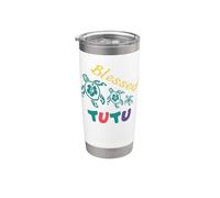Abuela tutú hawaiana bendita con tortugas marinas de Honu Vaso térmico de acero inoxidable de doble pared