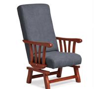 Abuelo a Gusto | Mecedora Clásica para Personas Mayores - Marengo - Brazos de Madera de Haya - Respaldo Recto 95° - Tela Antimanchas - Balancín Cómodo para Descanso, Lectura, Uso Diario