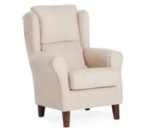 Abuelo a Gusto | Sillón Orejero Venecia Acolchado para Personas Mayores - Beige - Respaldo Ergonómico, Relleno Adaptable - Tela Antimanchas - Butaca Cómoda Salón, Dormitorio, Lectura
