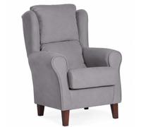 Abuelo a Gusto | Sillón Orejero Venecia Acolchado para Personas Mayores - Gris - Respaldo Ergonómico, Relleno Adaptable - Tela Antimanchas - Butaca Cómoda Salón, Dormitorio, Lectura